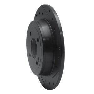 Dodge Attitude Brake Rotor (1) - Rear Right - R1 Concepts - Drilled & Slotted - Black - `12-`25